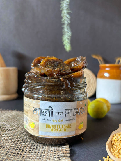 Homemade Khatta Meetha Nimbu Achar | नींबू का अचार - Nani ka PITARA